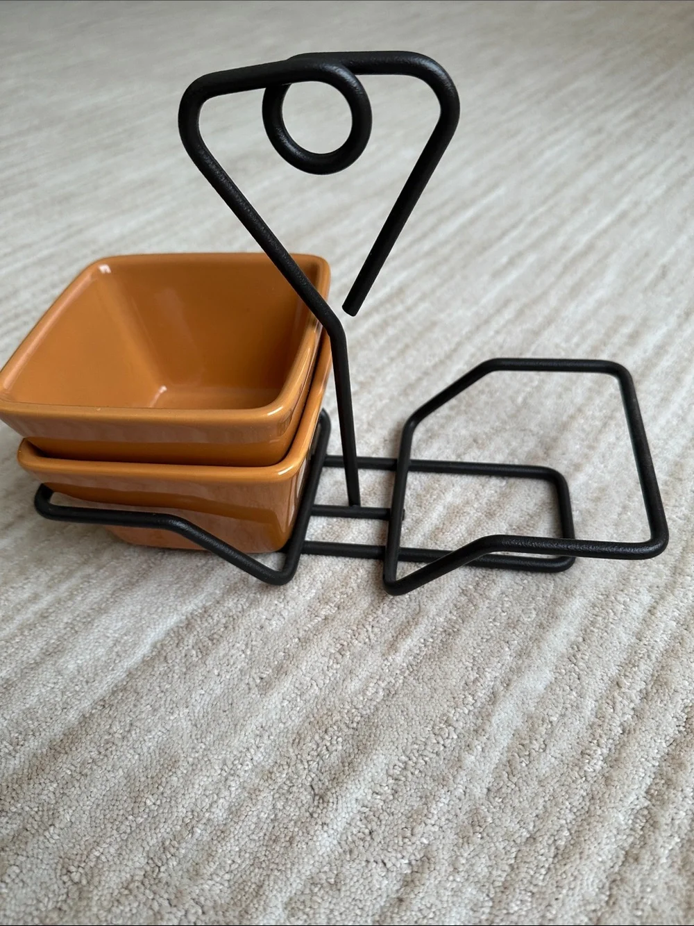 Pampered Chef 3 pc Simple Additions Entertainment Snack Set Caddy 2 Square Bowls